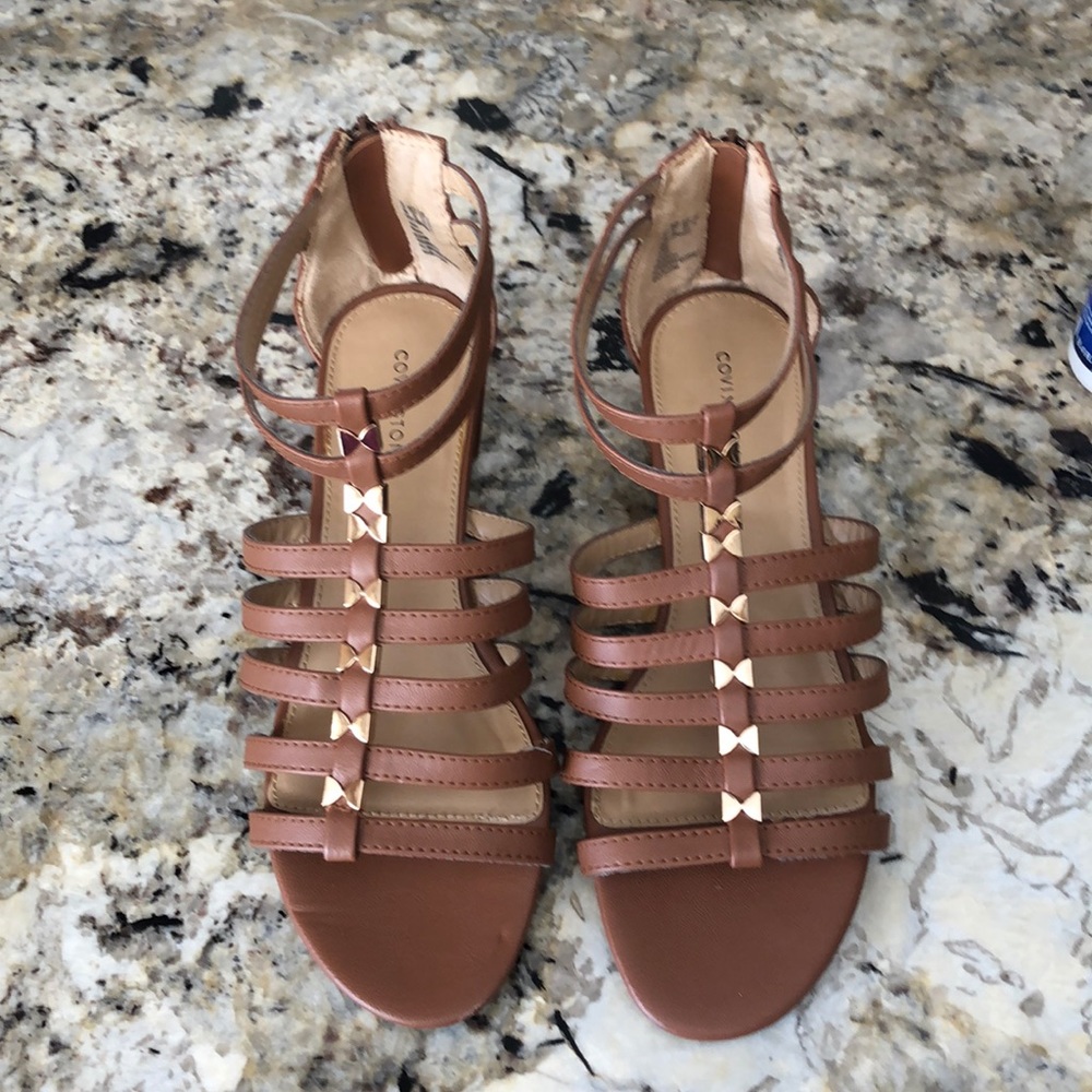 Covington Women Brown Wedges US 9M